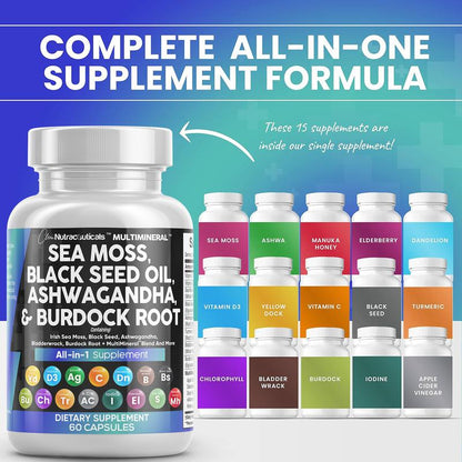 Live Only - 2 Bottle Sea Moss Capsules Bundle Supplement Healthcare Supplement Healthcare