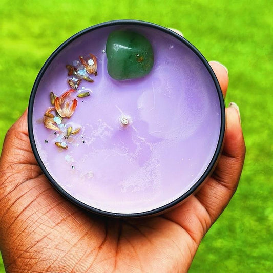 Brave Intention Candle Lavender Crystals