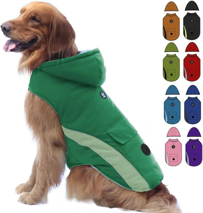 EMUST Dog Jacket, Small Medium Large Dogs Winter Coats, Cozy Dog Winter Vests for Dogs with Reflective Strip,Thick Windproof Dog Winter Clothes for Puppy