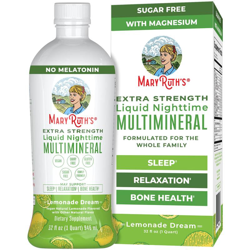 Maryruth'S Liquid Nighttime Multimineral Sleep Supplement - Calm Magnesium Sleep Support - NO Melatonin - Sugar Free - Vegan - Gluten Free - 32 Fl Oz