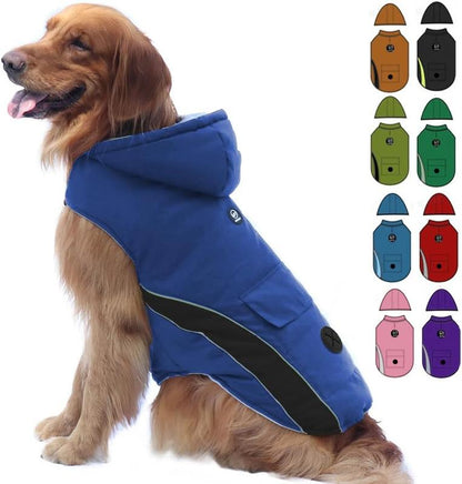 EMUST Dog Jacket, Small Medium Large Dogs Winter Coats, Cozy Dog Winter Vests for Dogs with Reflective Strip,Thick Windproof Dog Winter Clothes for Puppy