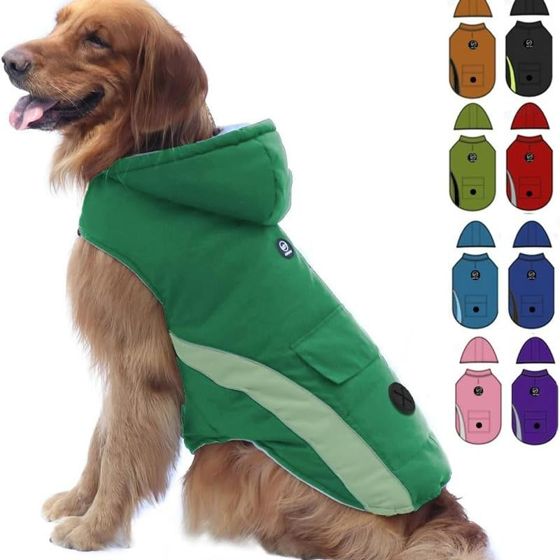 EMUST Dog Jacket, Small Medium Large Dogs Winter Coats, Cozy Dog Winter Vests for Dogs with Reflective Strip,Thick Windproof Dog Winter Clothes for Puppy