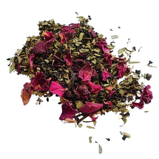 Yerba Maté, Black Tea, Rose - Energizing Loose Leaf Tea Blend