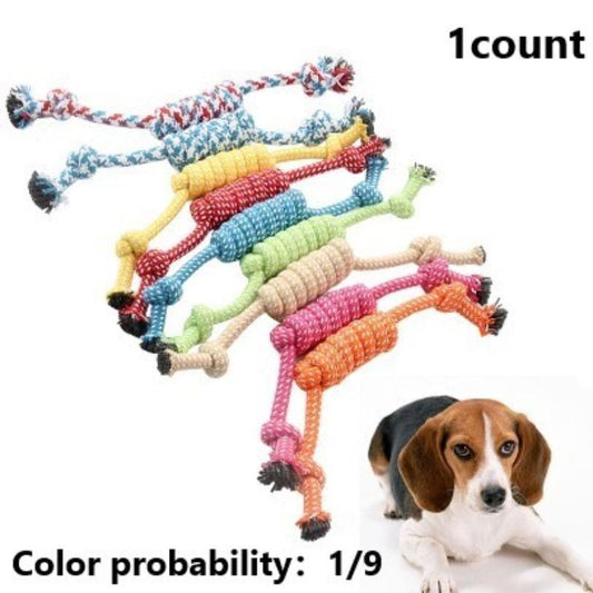 Random Color Pet Chew Toy, Pet Double Knot Braided Rope Toy, Pet Supplies Interactive Toy for Cats Dogs