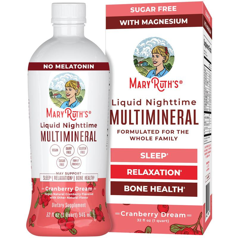 Maryruth'S Liquid Nighttime Multimineral Sleep Supplement - Calm Magnesium Sleep Support - NO Melatonin - Sugar Free - Vegan - Gluten Free - 32 Fl Oz