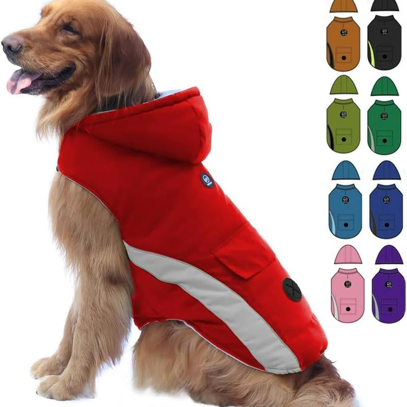 EMUST Dog Jacket, Small Medium Large Dogs Winter Coats, Cozy Dog Winter Vests for Dogs with Reflective Strip,Thick Windproof Dog Winter Clothes for Puppy