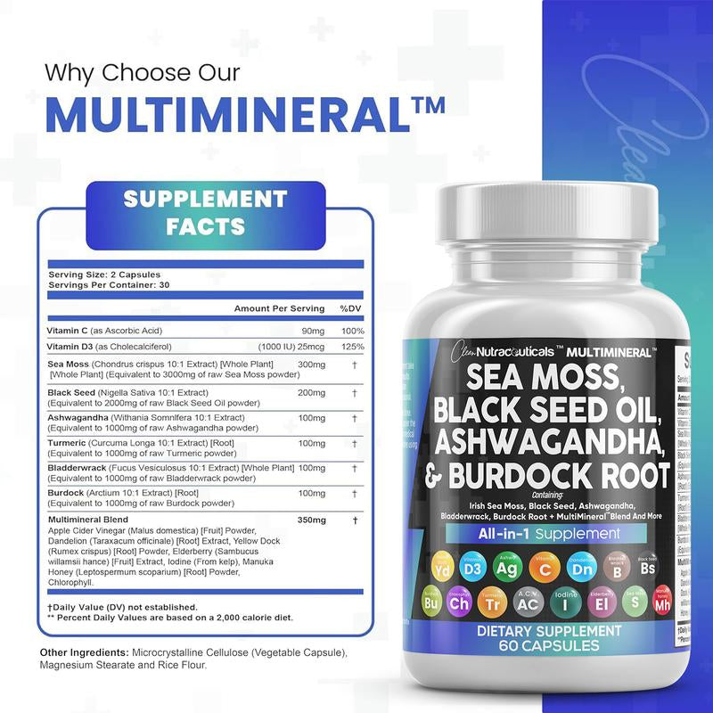 Live Only - 2 Bottle Sea Moss Capsules Bundle Supplement Healthcare Supplement Healthcare