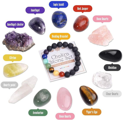 13 Pcs Healing Crystals Set