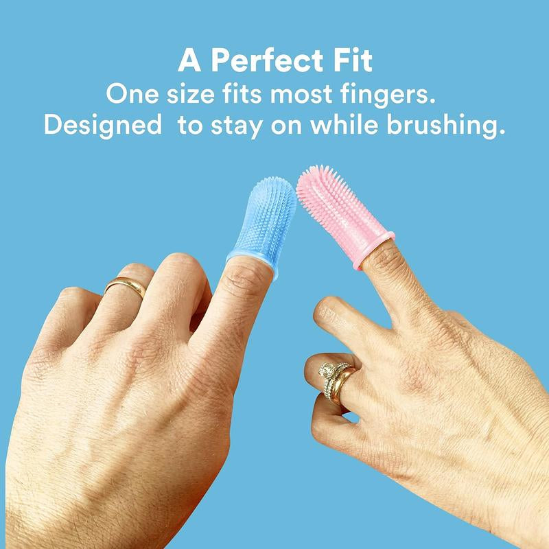 360º Pet Finger Toothbrush, Pet Tooth Cleaning Brush with Surround Bristles, Oral Care Tool for Dogs and Cats