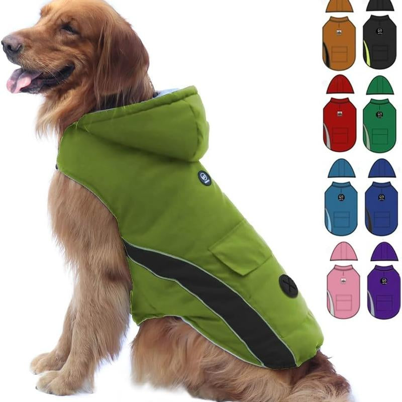 EMUST Dog Jacket, Small Medium Large Dogs Winter Coats, Cozy Dog Winter Vests for Dogs with Reflective Strip,Thick Windproof Dog Winter Clothes for Puppy