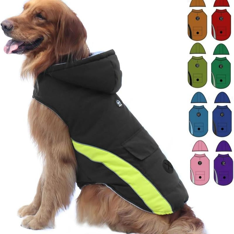 EMUST Dog Jacket, Small Medium Large Dogs Winter Coats, Cozy Dog Winter Vests for Dogs with Reflective Strip,Thick Windproof Dog Winter Clothes for Puppy