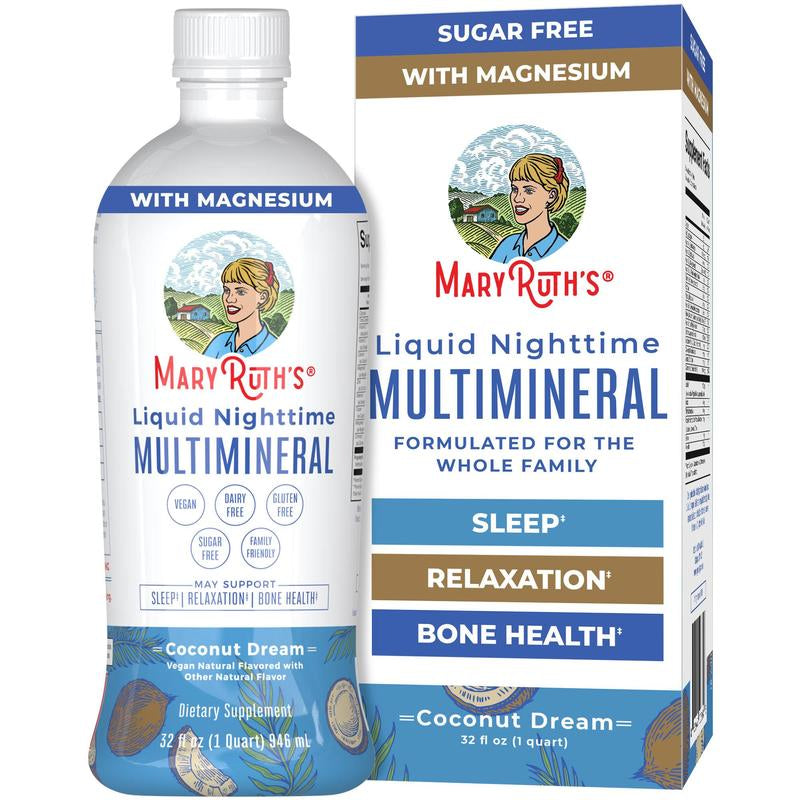 Maryruth'S Liquid Nighttime Multimineral Sleep Supplement - Calm Magnesium Sleep Support - NO Melatonin - Sugar Free - Vegan - Gluten Free - 32 Fl Oz