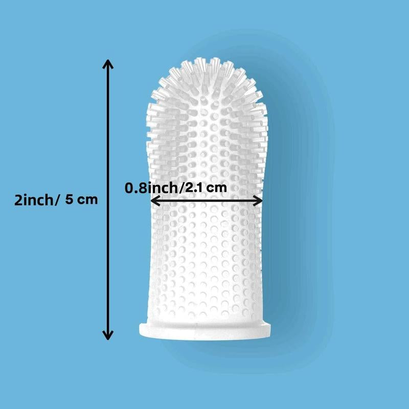 360º Pet Finger Toothbrush, Pet Tooth Cleaning Brush with Surround Bristles, Oral Care Tool for Dogs and Cats