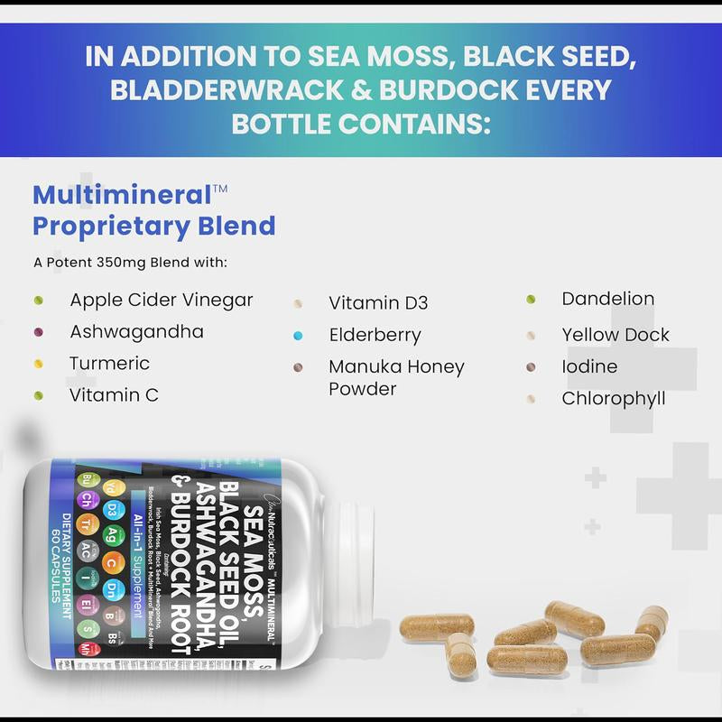 Live Only - 2 Bottle Sea Moss Capsules Bundle Supplement Healthcare Supplement Healthcare