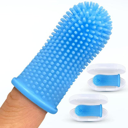 360º Pet Finger Toothbrush, Pet Tooth Cleaning Brush with Surround Bristles, Oral Care Tool for Dogs and Cats