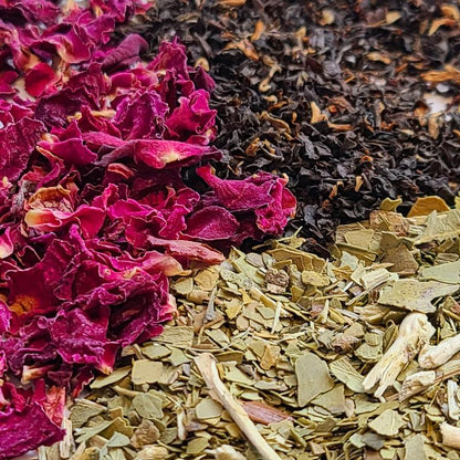 Yerba Maté, Black Tea, Rose - Energizing Loose Leaf Tea Blend