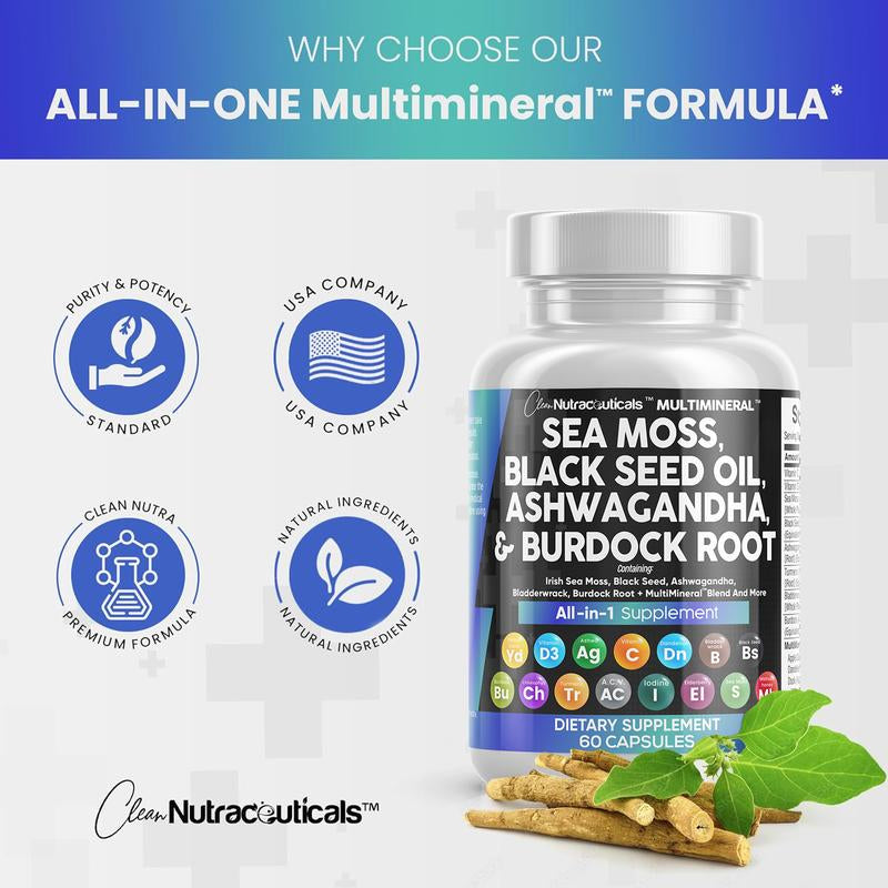 Live Only - 2 Bottle Sea Moss Capsules Bundle Supplement Healthcare Supplement Healthcare