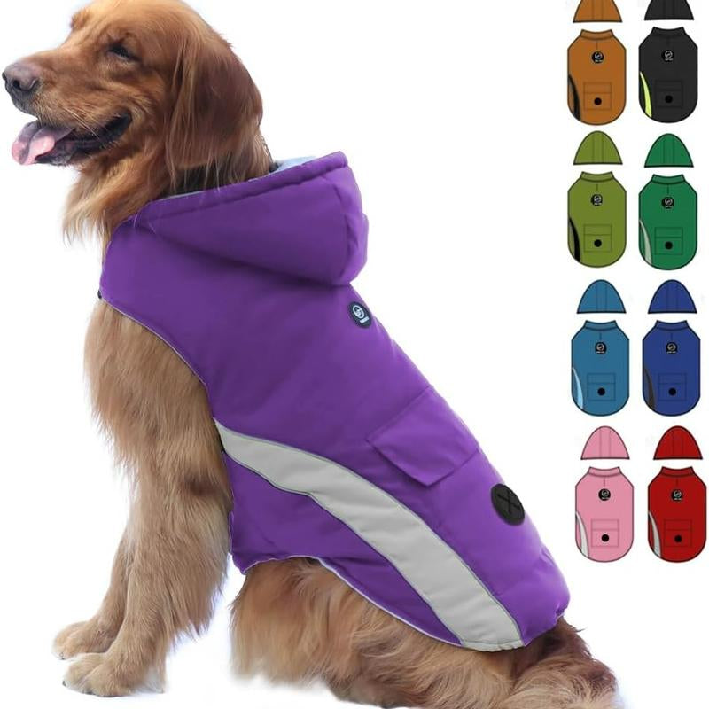 EMUST Dog Jacket, Small Medium Large Dogs Winter Coats, Cozy Dog Winter Vests for Dogs with Reflective Strip,Thick Windproof Dog Winter Clothes for Puppy