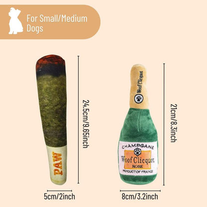 Cigar & Champagne Design Pet Chew Toy, 2 Counts/Set Durable Dog Chew Toy, Interactive Pet Toy, Dog Teething Toy, Pet Supplies