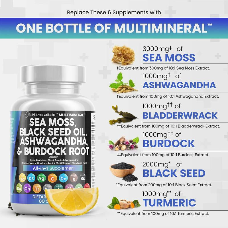 Live Only - 2 Bottle Sea Moss Capsules Bundle Supplement Healthcare Supplement Healthcare