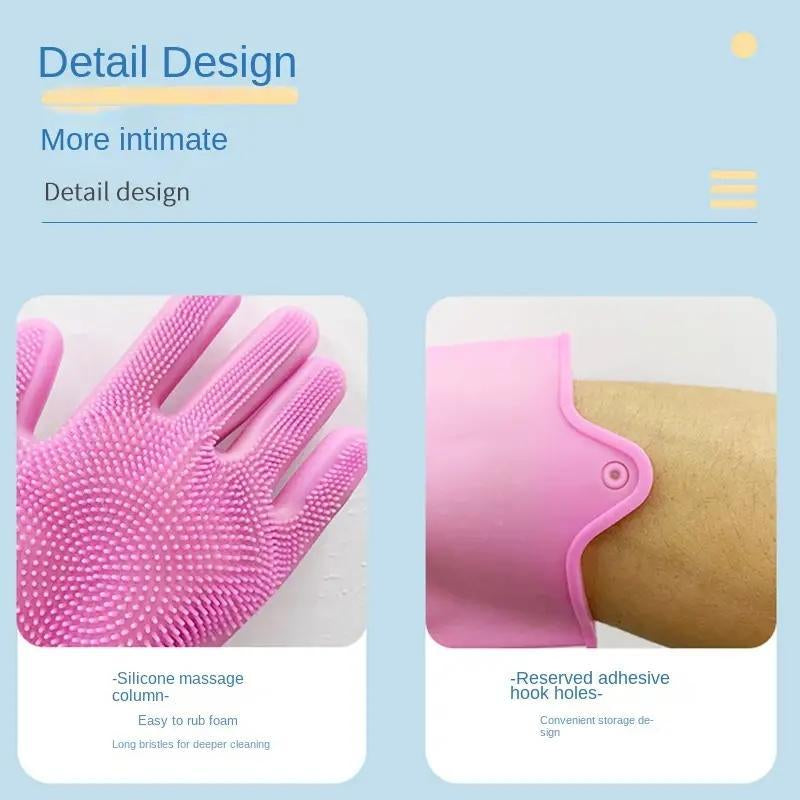 1 Pair Pet Finger Cover, Silicone Pet Grooming Gloves, Pet Massage Tools for Bath