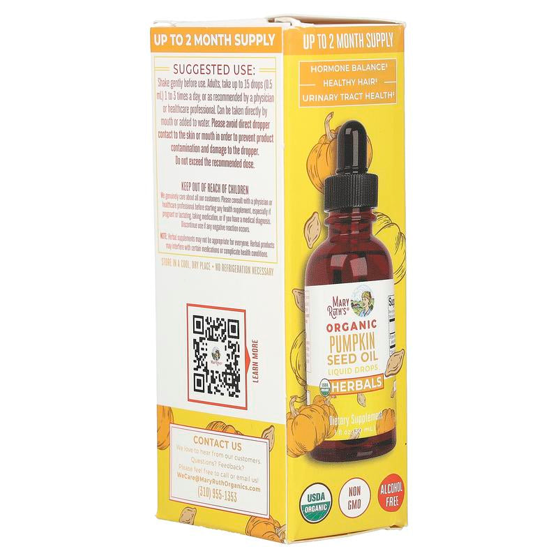 Maryruth'S Organic Pumpkin Seed Oil Liquid Drops, Alcohol Free, 1 Fl Oz (30 Ml)